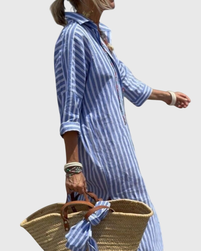Ellen™ | Vestido clásico de rayas