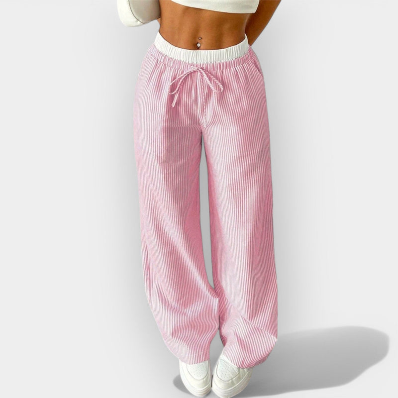 Pantalones anchos de rayas