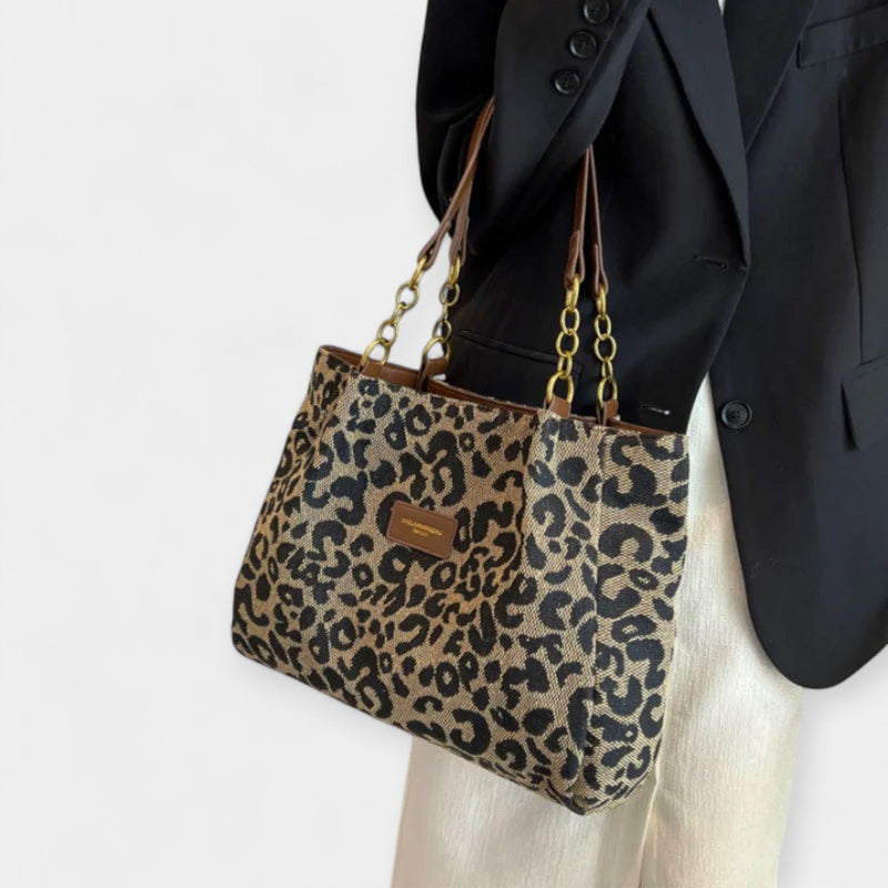 Bolso de hombro con estampado animal