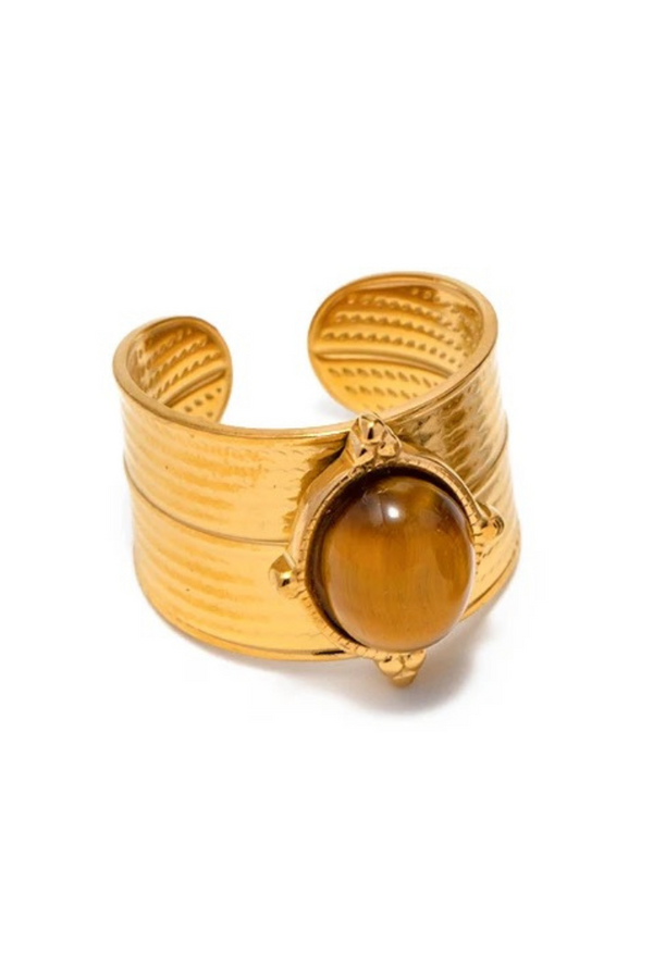 Anillo de piedra marrón