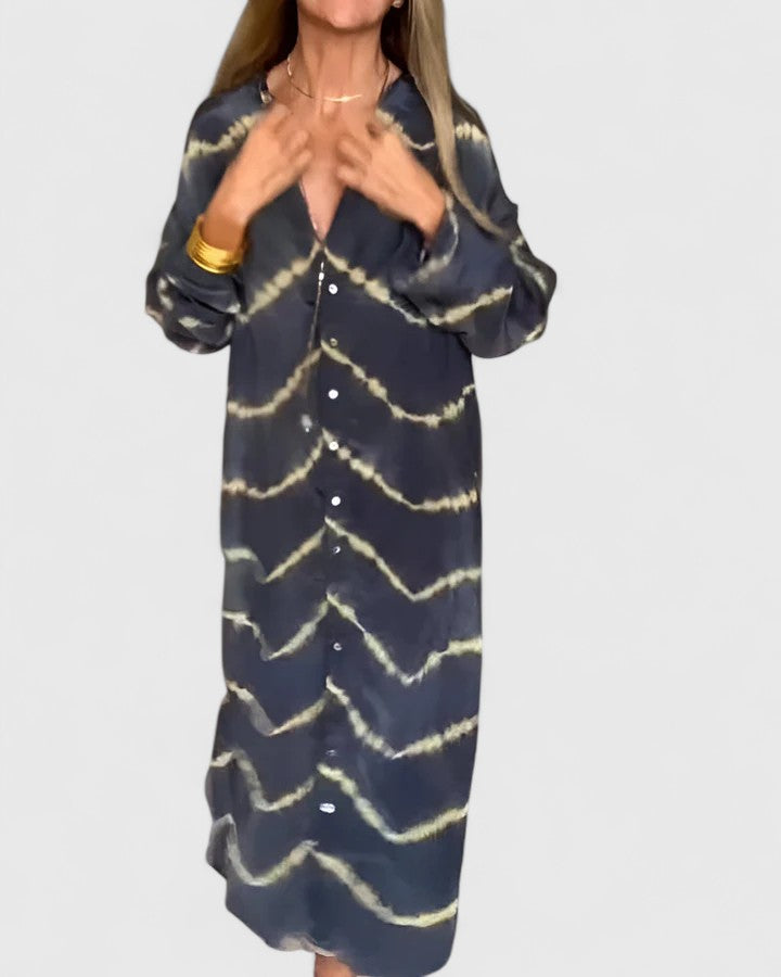 Amelie™ | Elegante vestido largo bohemio a rayas