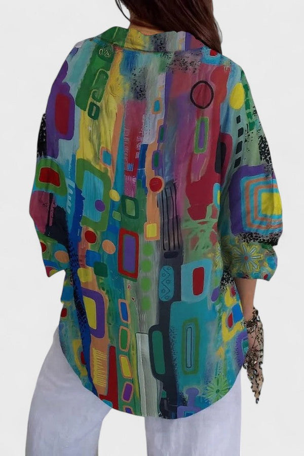 Rose™ | Blusa elegante con estampado geométrico