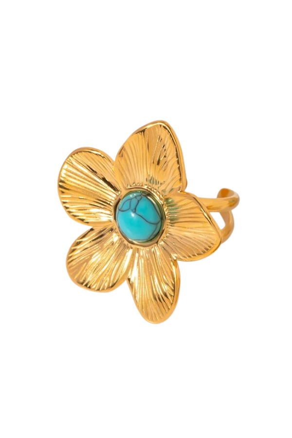Anillo ajustable con flor de dalia