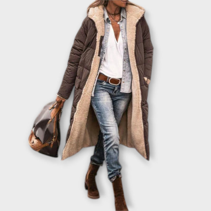 Kora - Abrigo acogedor con forro de piel