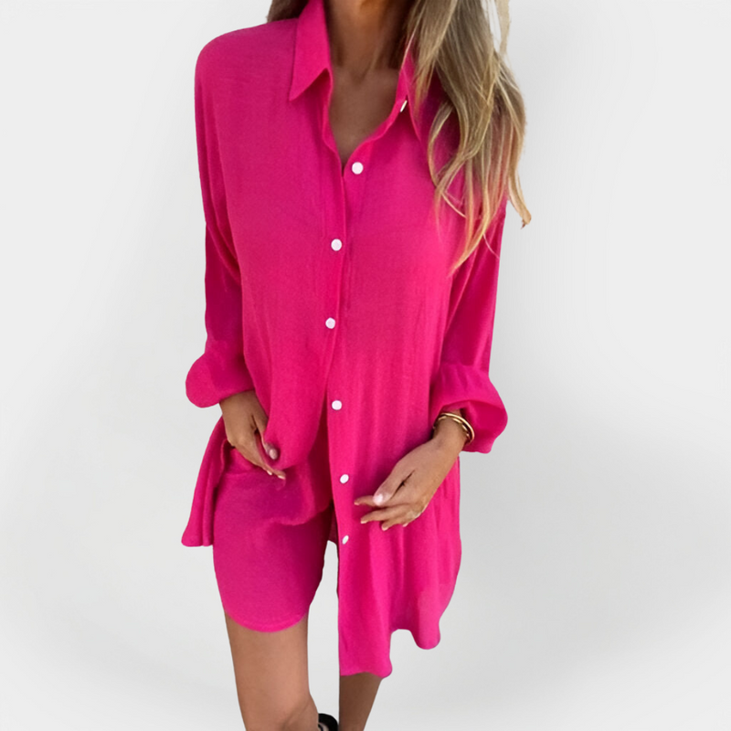 Conjunto de blusa y pantalones cortos diarios