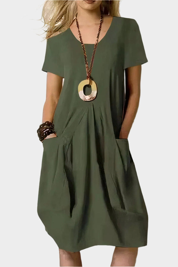 Vestido largo aireado con bolsillos