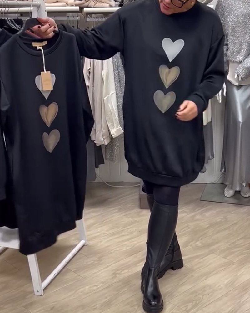 Flossy | Sudadera de manga larga con estampado de corazones 