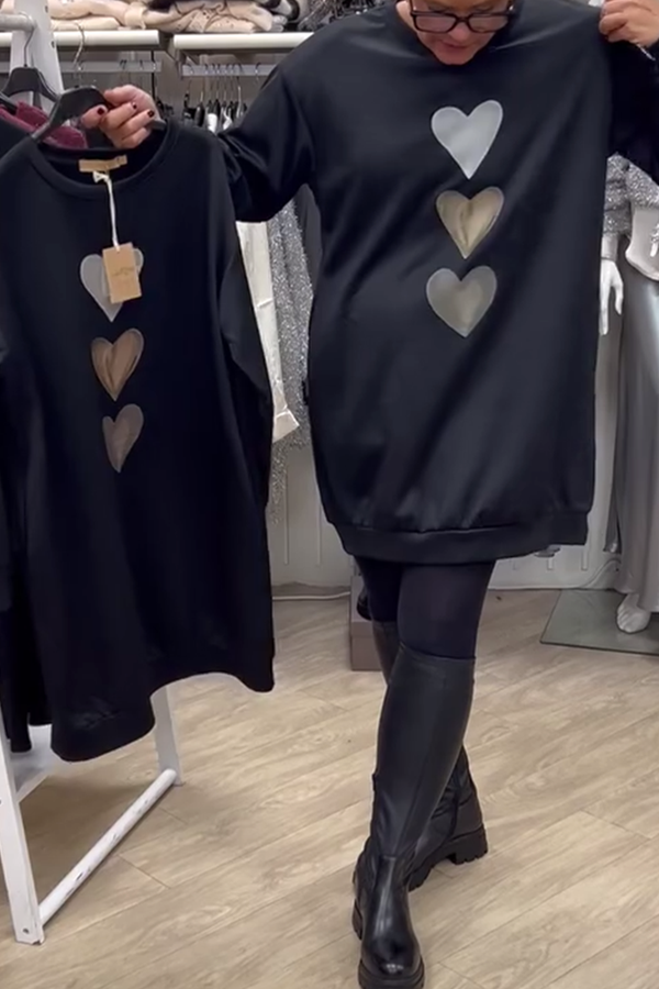 Flossy | Sudadera de manga larga con estampado de corazones 