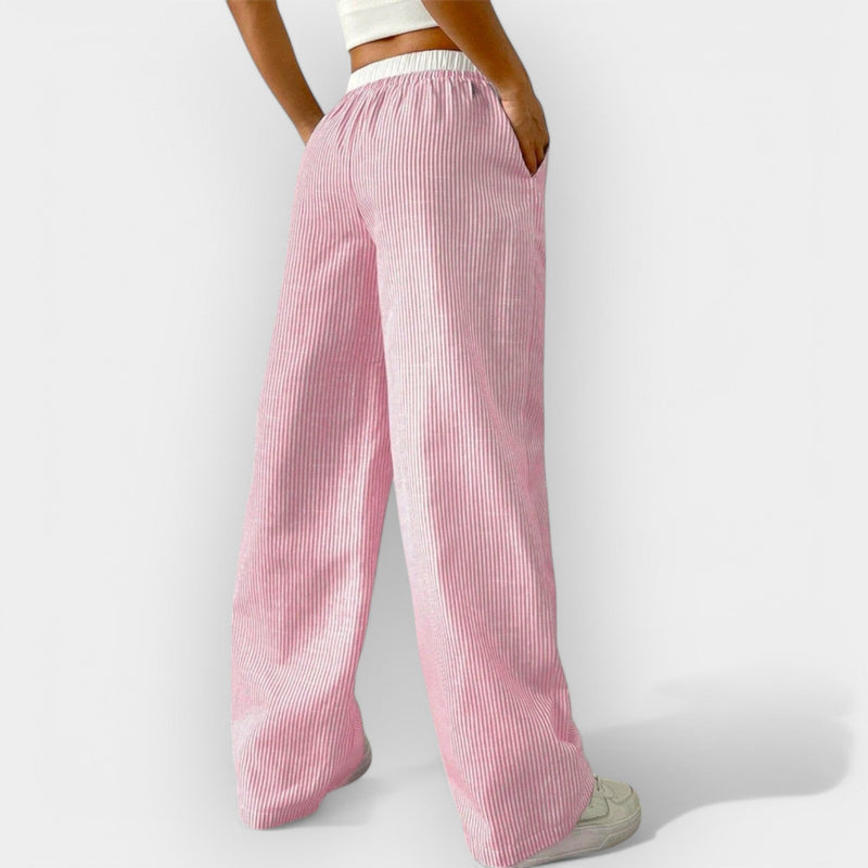 Pantalones anchos de rayas