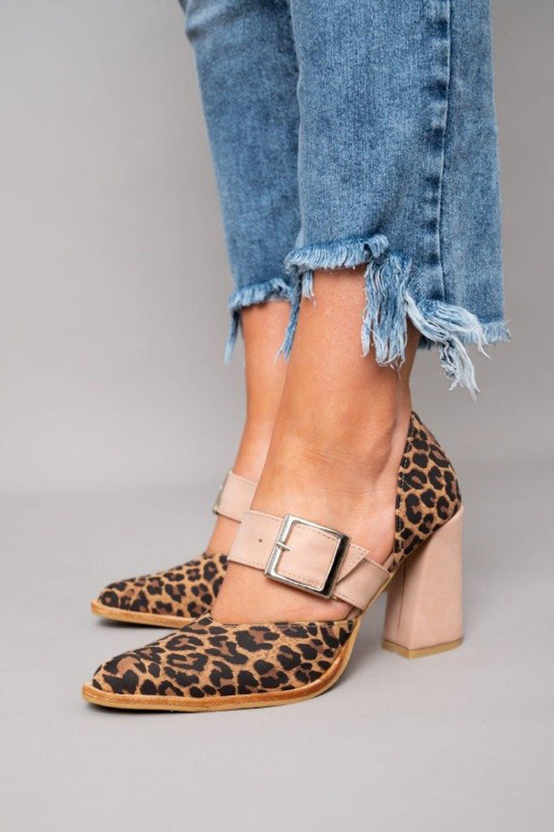 Avano™ | Sandalias de ante con estampado de leopardo y tacón estable