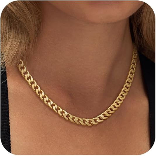 Collar de eslabones cubanos gruesos | Oro