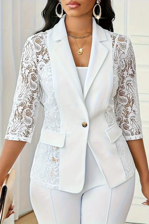 Layla™ - Blazer de encaje en contraste