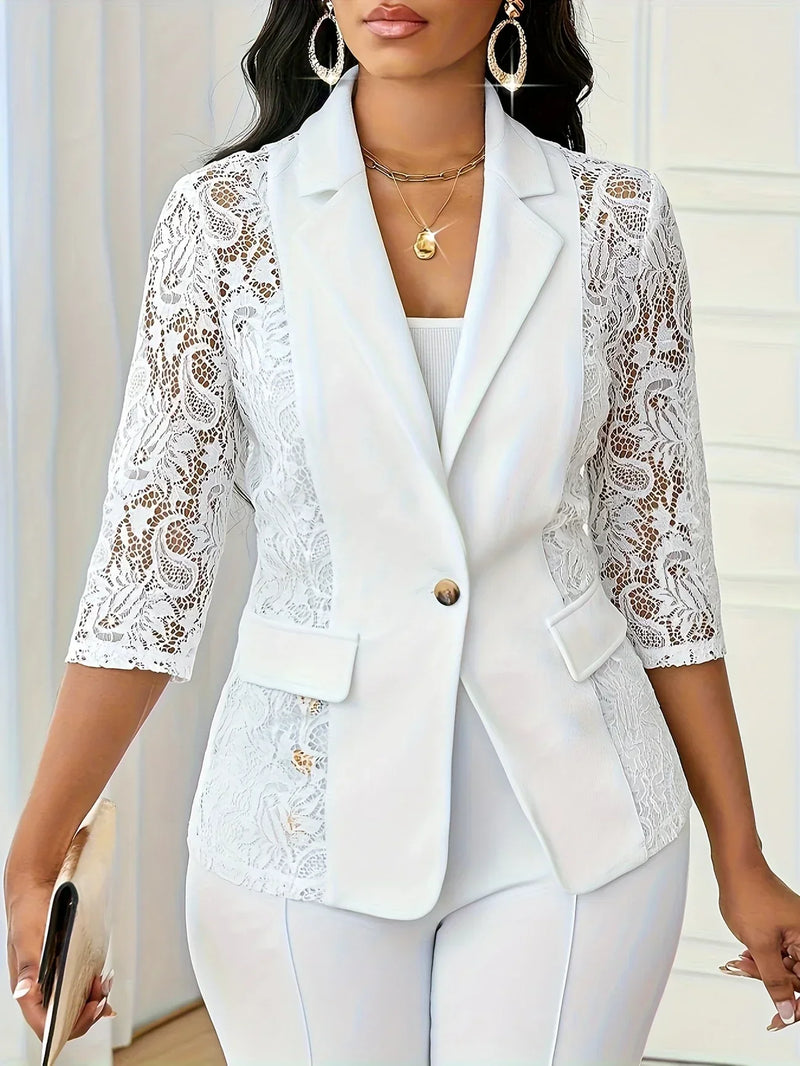 Layla™ - Blazer de encaje en contraste