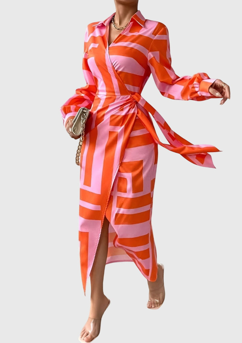 Everly™ | Elegante vestido cruzado con estampado