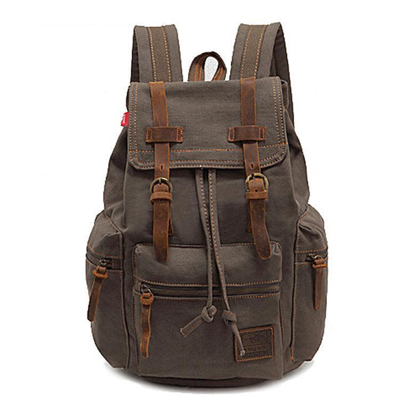 Jackson™ - Mochila vintage con solapa y múltiples bolsillos