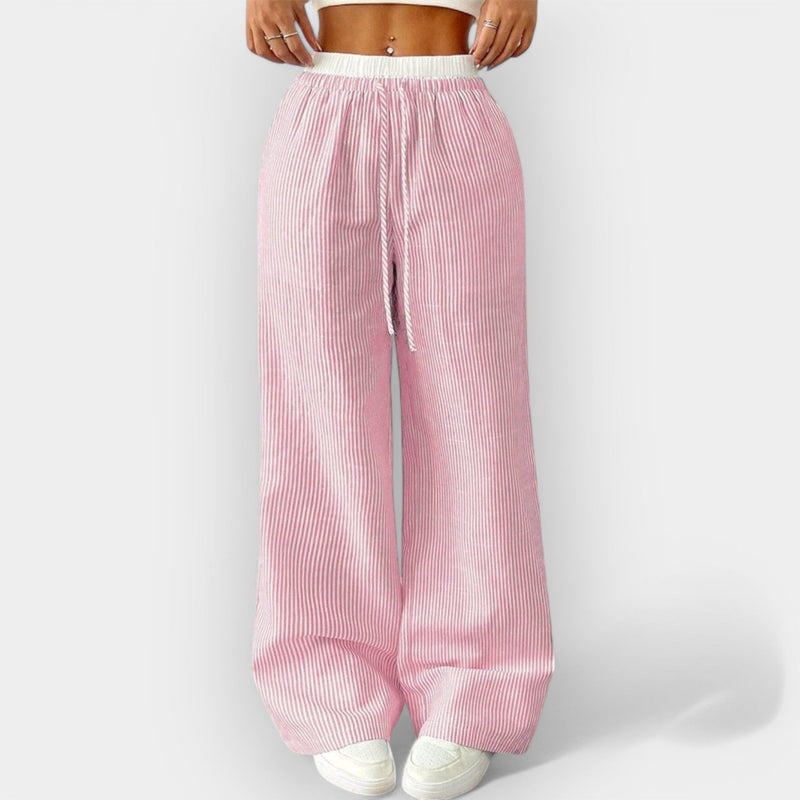 Pantalones anchos de rayas