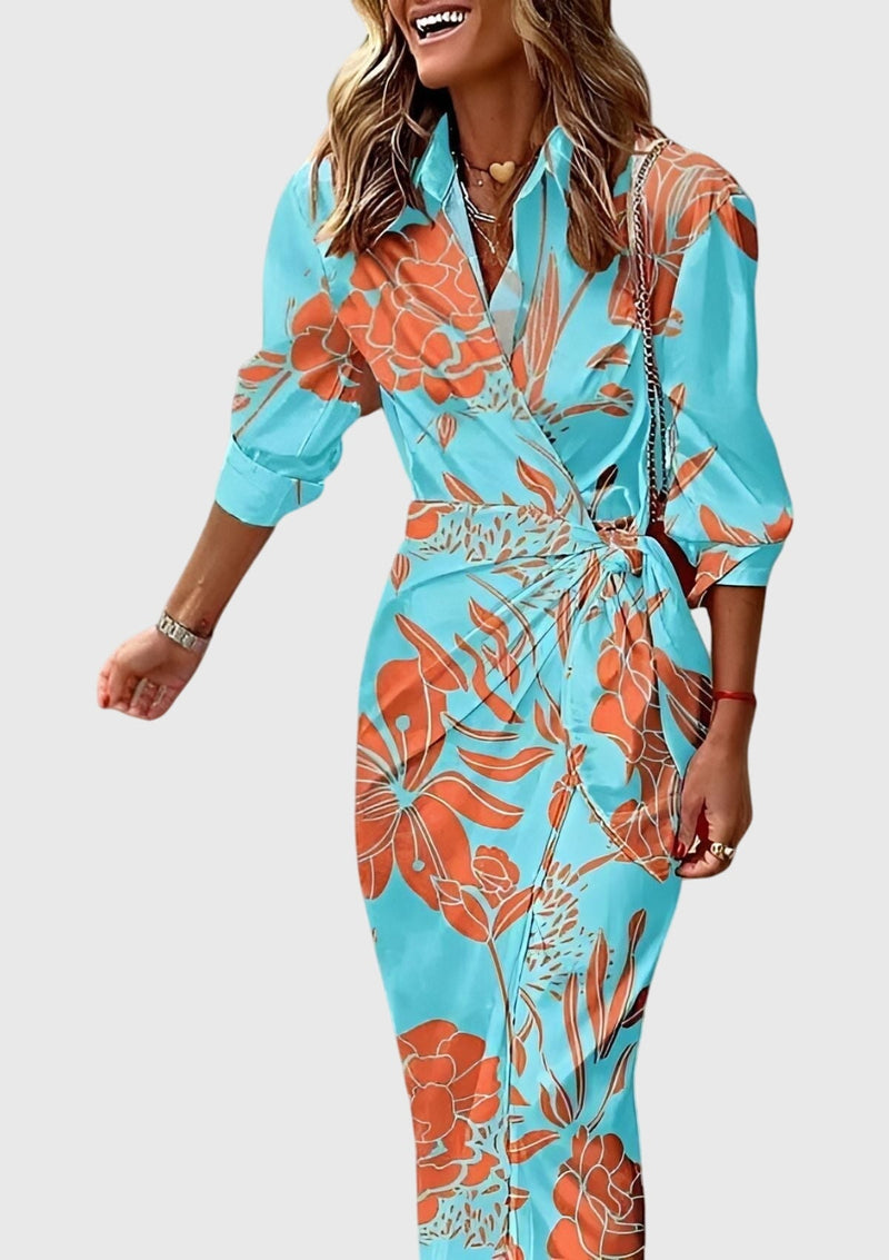 Everly™ | Elegante vestido cruzado con estampado