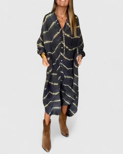Amelie™ | Elegante vestido largo bohemio a rayas