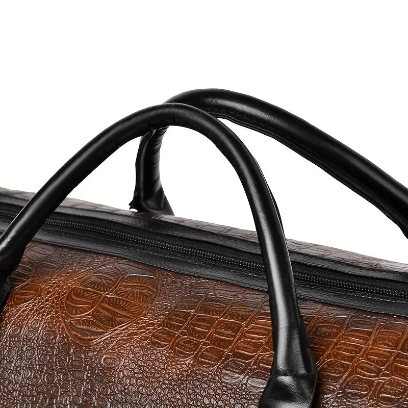 Lucas™ - Bolsa de lona con estampado de cocodrilo vintage