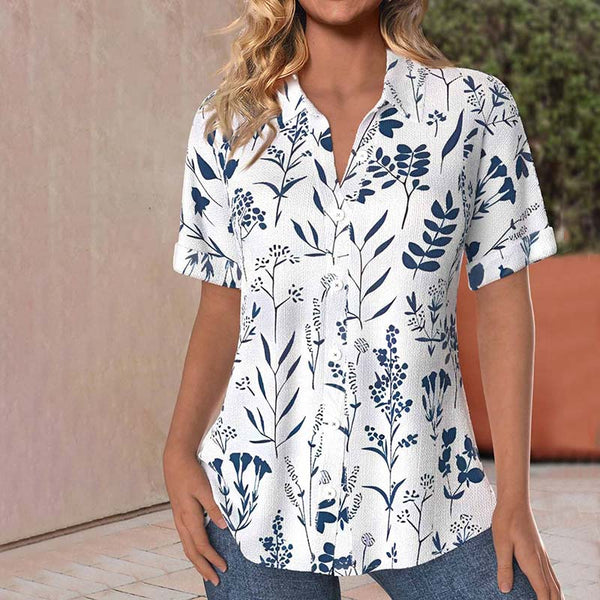 Ginette | Blusa informal con estampado de hojas