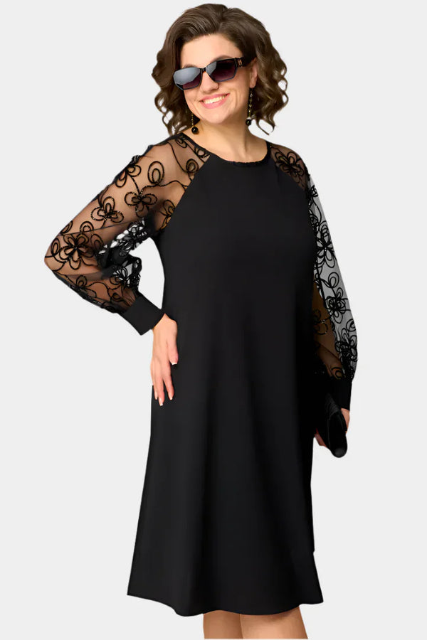 Vestido con mangas de encaje suave