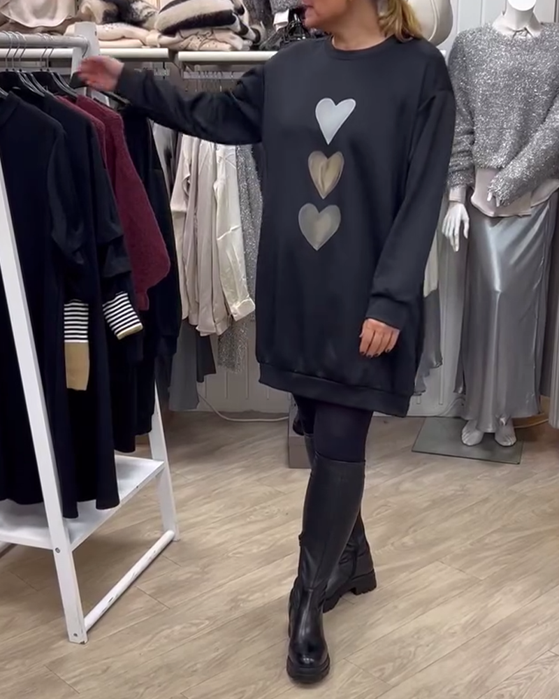 Flossy | Sudadera de manga larga con estampado de corazones 