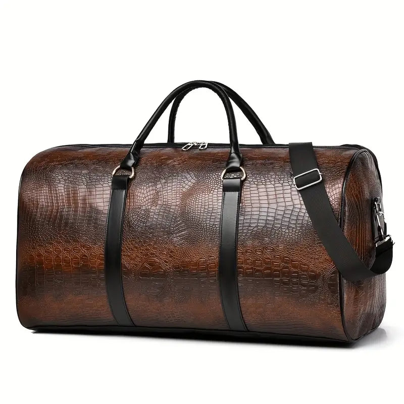 Lucas™ - Bolsa de lona con estampado de cocodrilo vintage