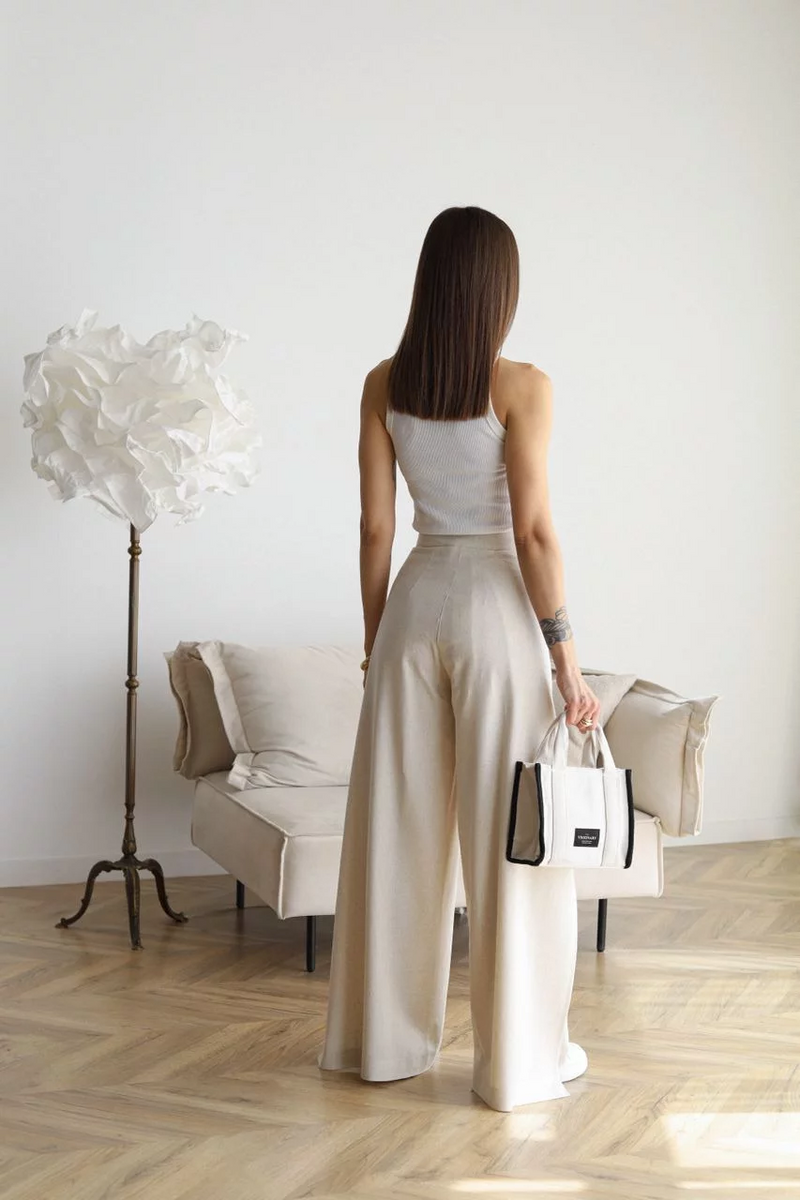 ARIANE – PANTALONES ANCHOS DE LINO PARA MUJER 