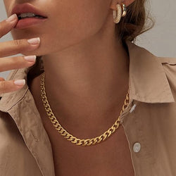 Collar de eslabones cubanos gruesos | Oro