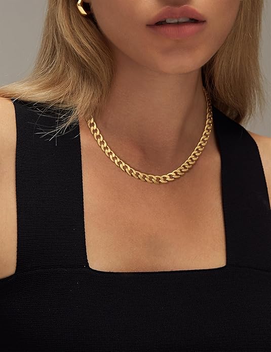 Collar de eslabones cubanos gruesos | Oro
