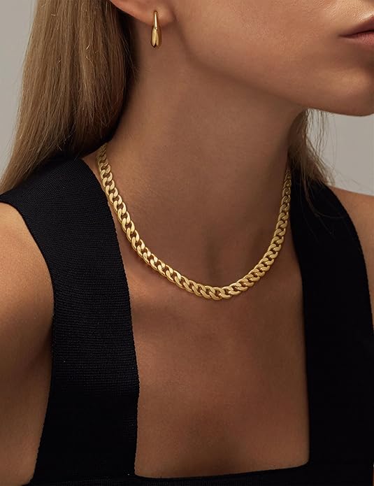 Collar de eslabones cubanos gruesos | Oro