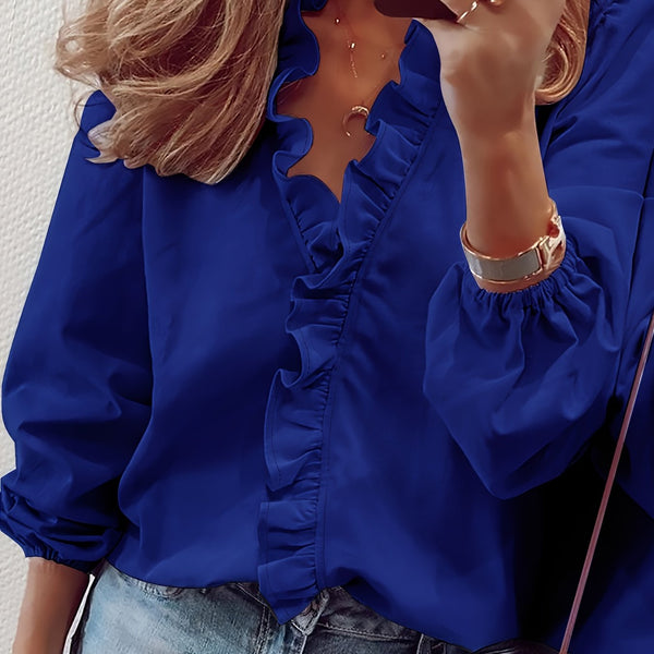 Cordelia | Blusa con cuello en V y volantes