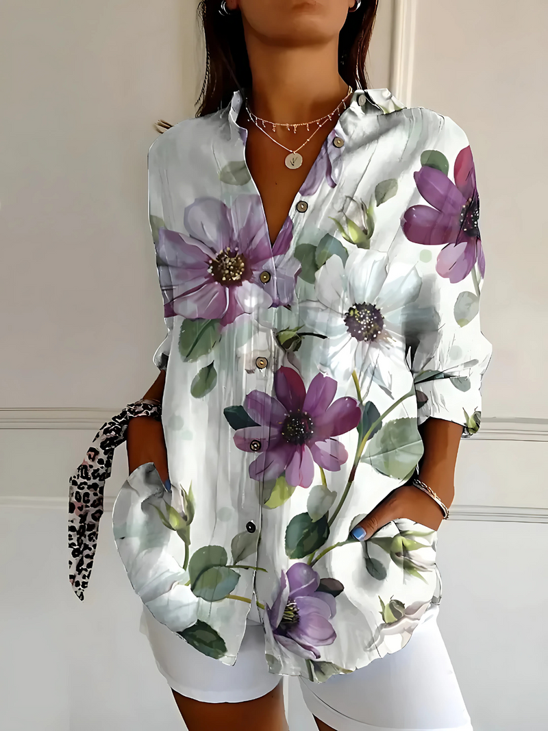 Viviana | Blusa con ondas florales