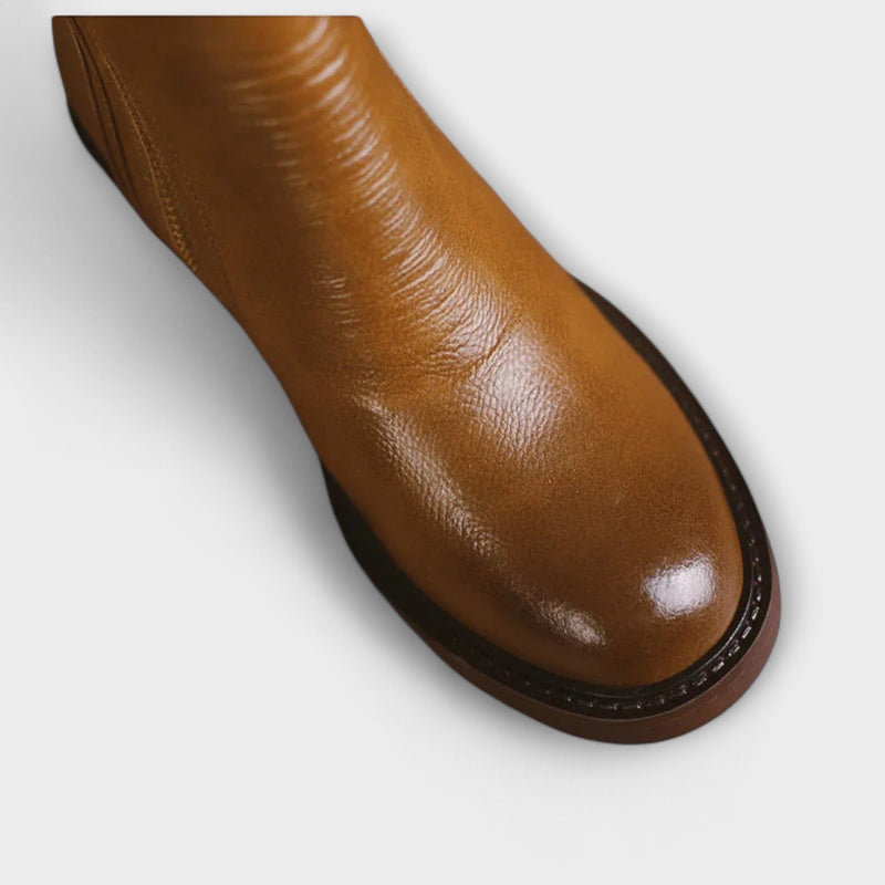 Milana - Botas de piel con tacón medio