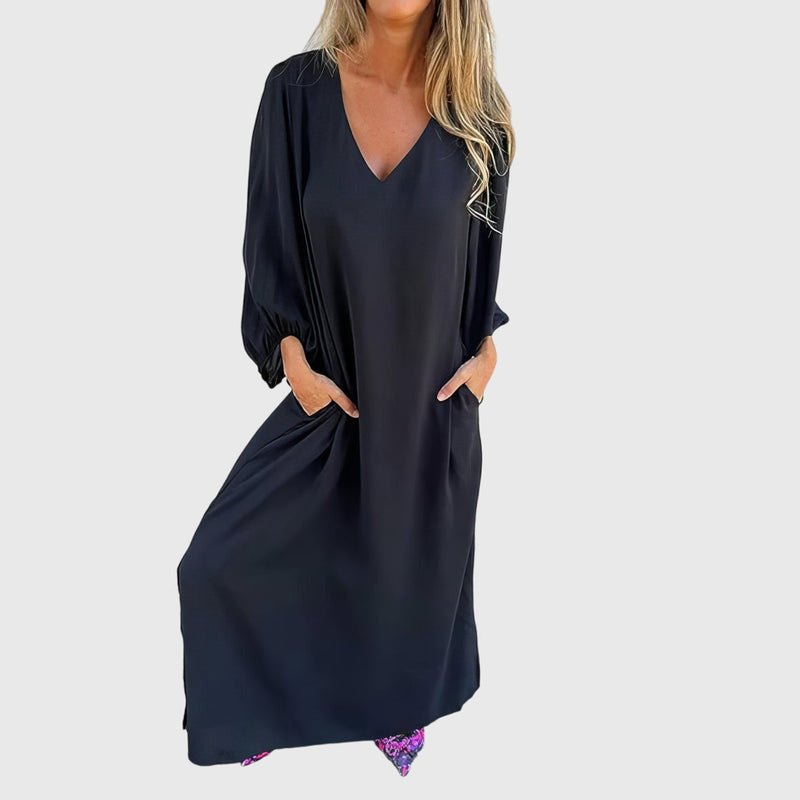 Carol™ - Vestido largo bohemio con bolsillos
