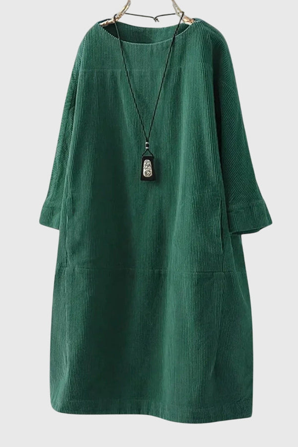 Grace | Vestido midi de pana relajado