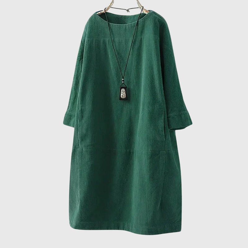 Grace | Vestido midi de pana relajado