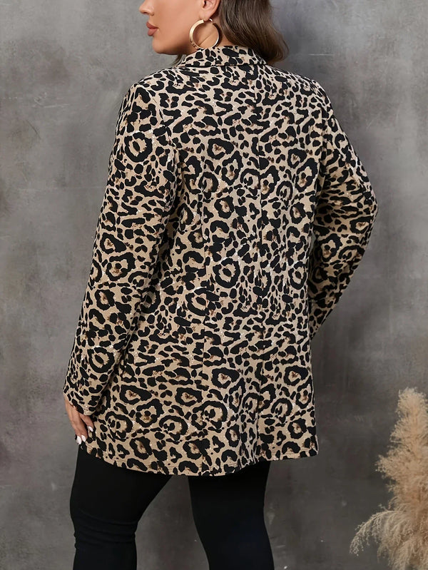 Olivia™ - Elegante blazer con estampado de leopardo en talla grande