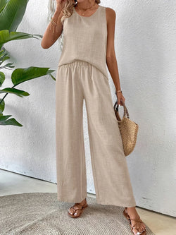 ELOWEN – PAR DE CAMISETA Y PANTALÓN CHIC PARA TODO EL DÍA 