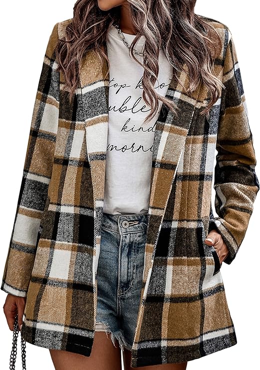 Avery™ - Blazer de cuadros vintage