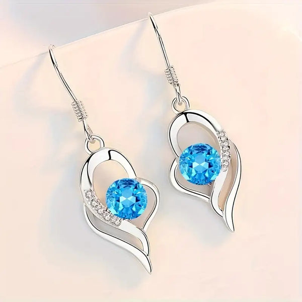 Pendientes Eclipse Corazón | Oro blanco
