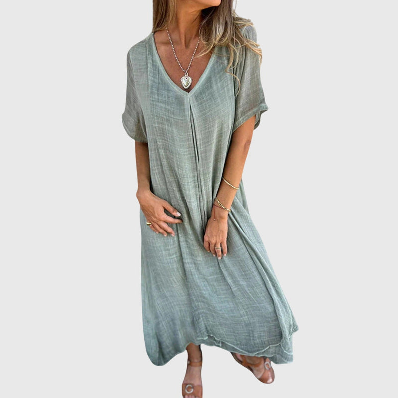 Fiona™ – Elegante vestido ligero con cuello en V