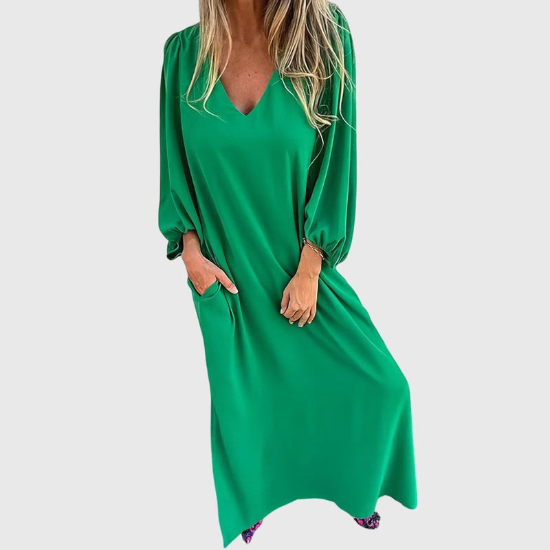 Carol™ - Vestido largo bohemio con bolsillos