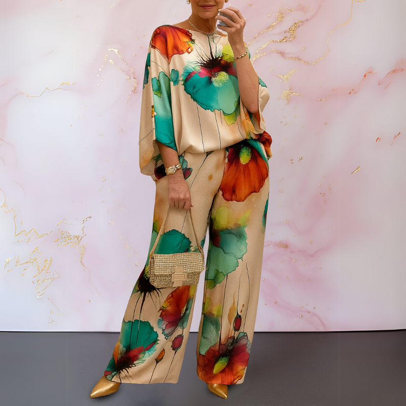 Evangelia | Conjunto de dos piezas de satén para mujer