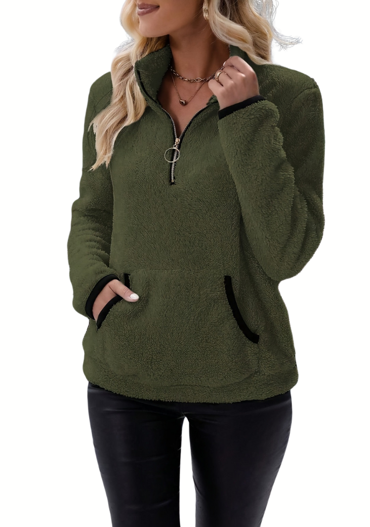 Rosely | Sudadera polar de borreguito con media cremallera 