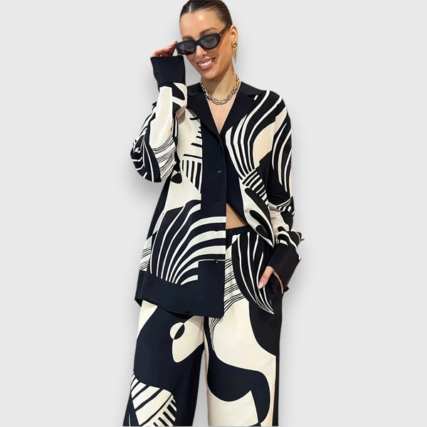 Conjunto de dos piezas con elegante diseño geométrico