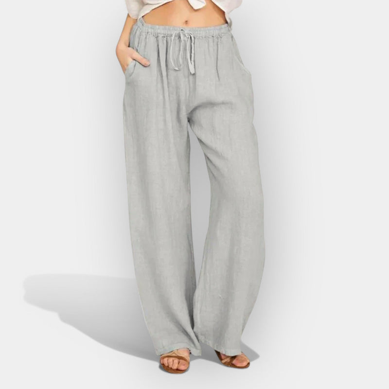 Pantalones aireados de lino de verano