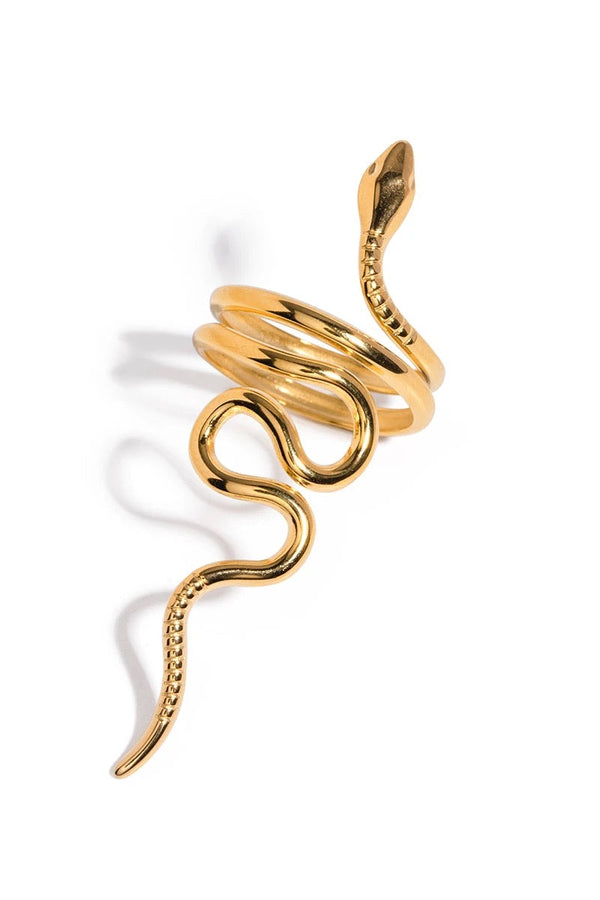 Anillo de serpiente de oro ajustable