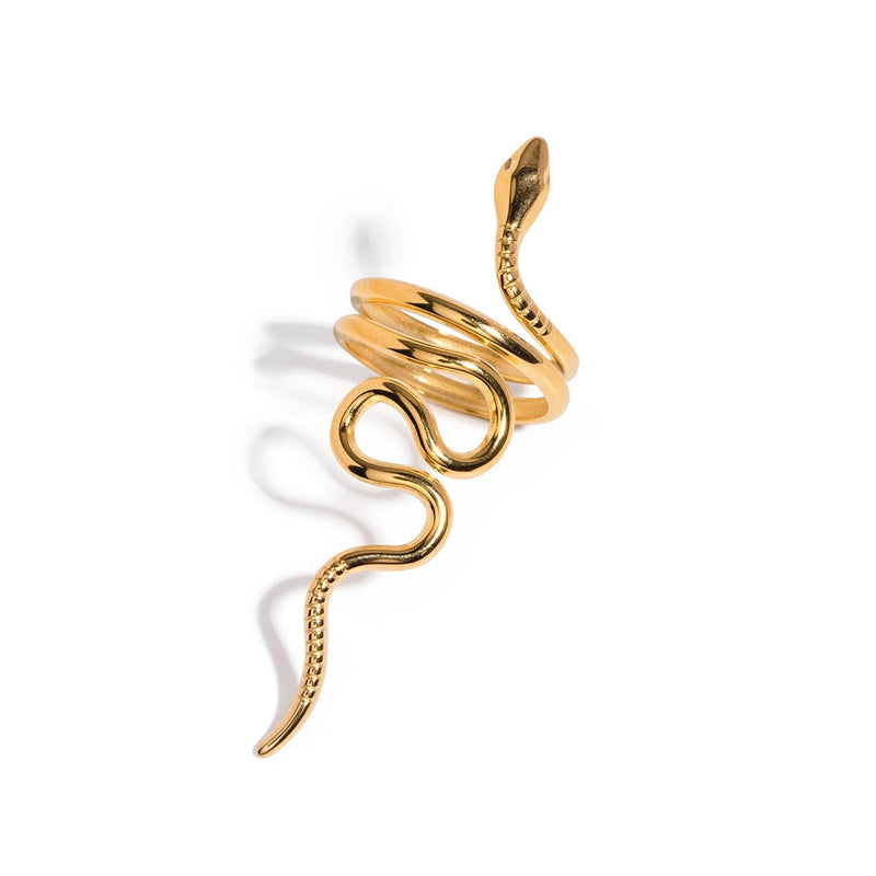 Anillo de serpiente de oro ajustable