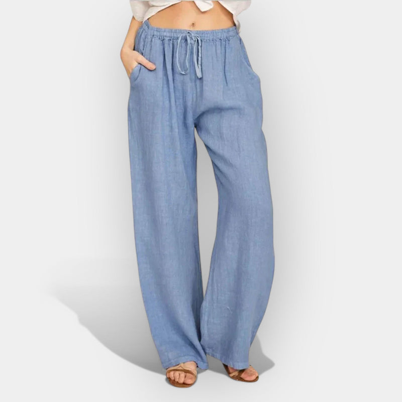 Pantalones aireados de lino de verano